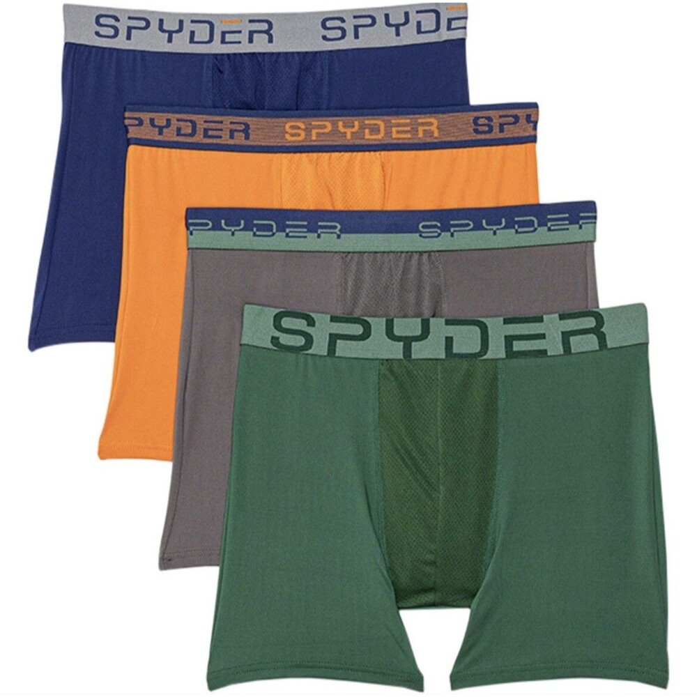 4 Pack Spyder Mesh Performance Boxer Briefs Multiple Colors Men's Size Large New